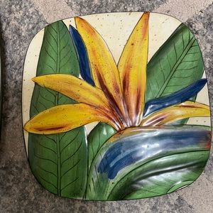 Island Plantations Bird Of Paradise Tile Cheese Plate Trivet Hot Plate 8.5"